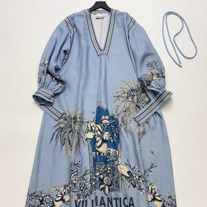 Alemais Retro V-neck Long-sleeved Loose Dress